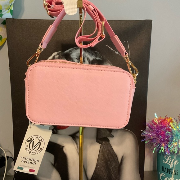 Valentino Orlandi Crossbody Double Zip Baby pink NWTS 4X7 inches - Picture 6 of 9